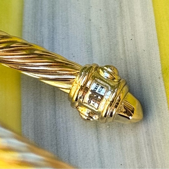Authentic David Yurman Gold-Tone Cable Bracelet/Open Cuff - Picture 4 of 15